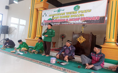 PCNU Kendari Bersama YP Al-Maarif Sidoharjo Way Panji Gelar Kegiatan Santunan Anak Yatim